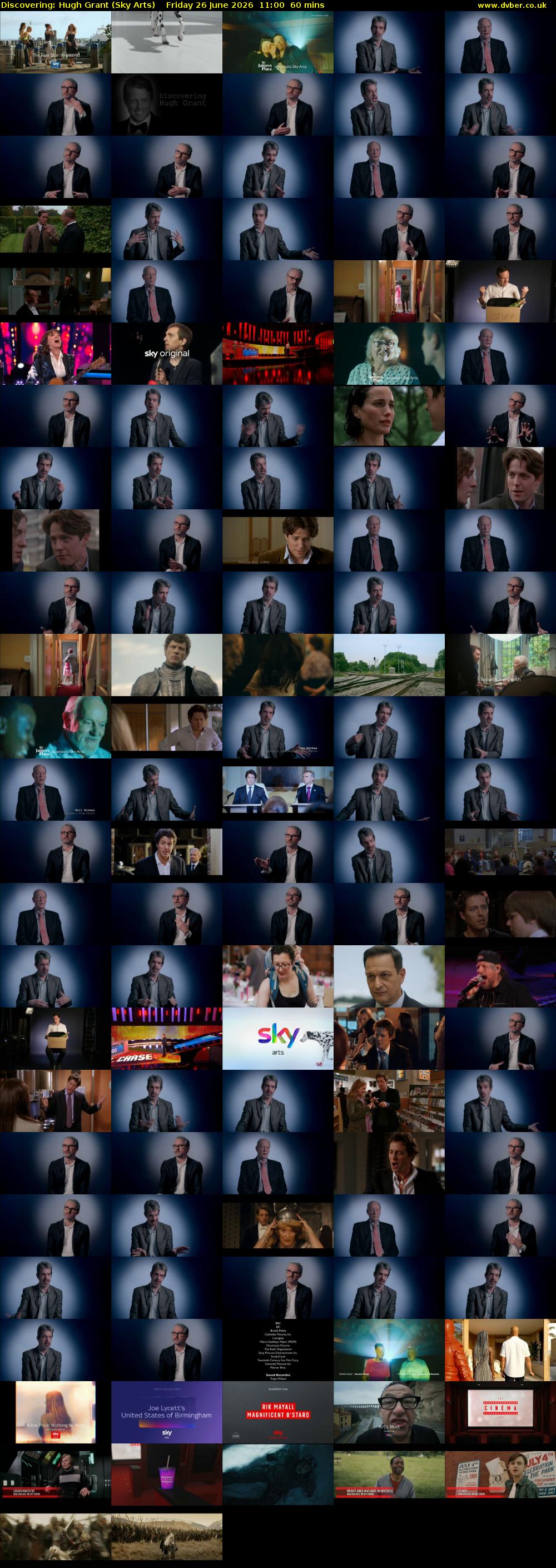 Discovering: Hugh Grant (Sky Arts) Friday 26 June 2026 11:00 - 12:00