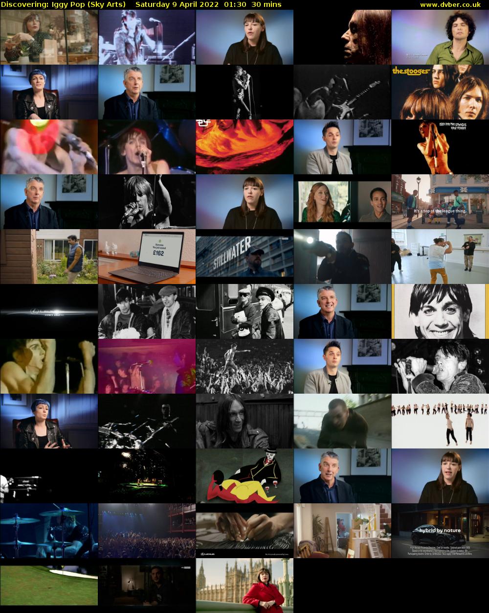 Discovering: Iggy Pop (Sky Arts) Saturday 9 April 2022 01:30 - 02:00