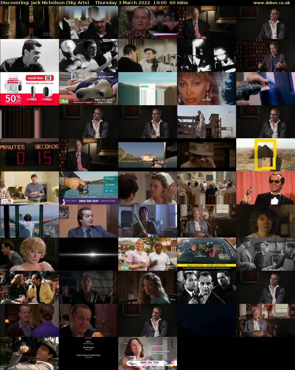 Discovering: Jack Nicholson (Sky Arts) Thursday 3 March 2022 14:00 - 15:00