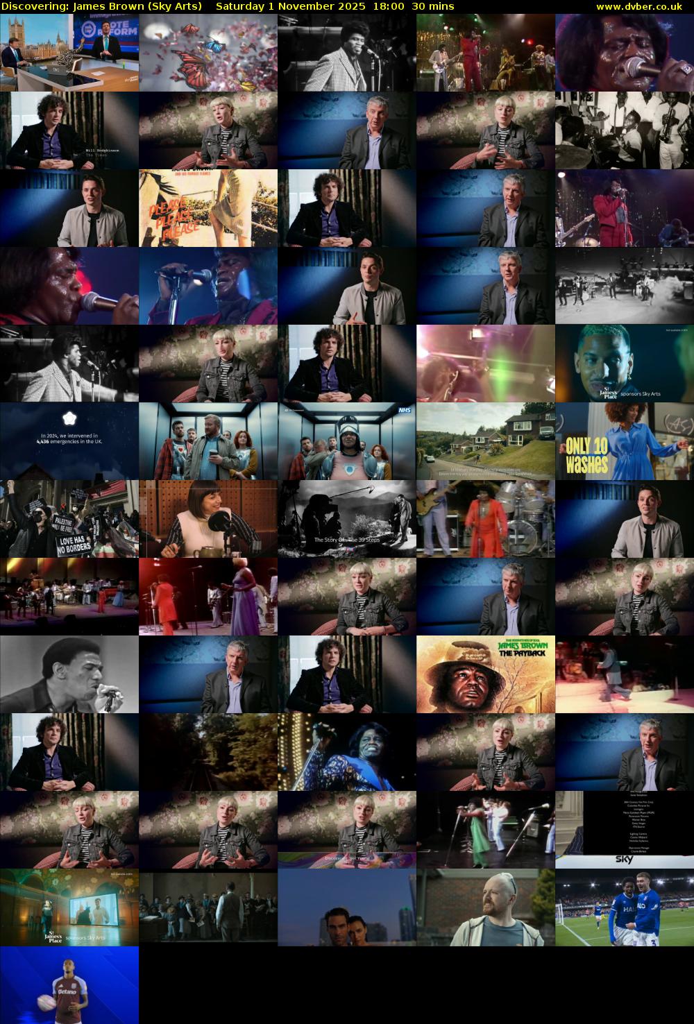 Discovering: James Brown (Sky Arts) Saturday 1 November 2025 18:00 - 18:30