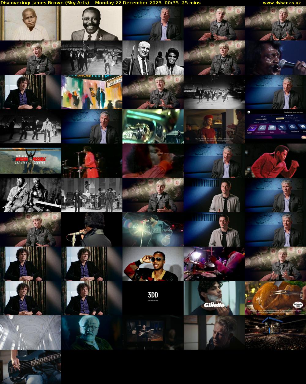 Discovering: James Brown (Sky Arts) Monday 22 December 2025 00:35 - 01:00