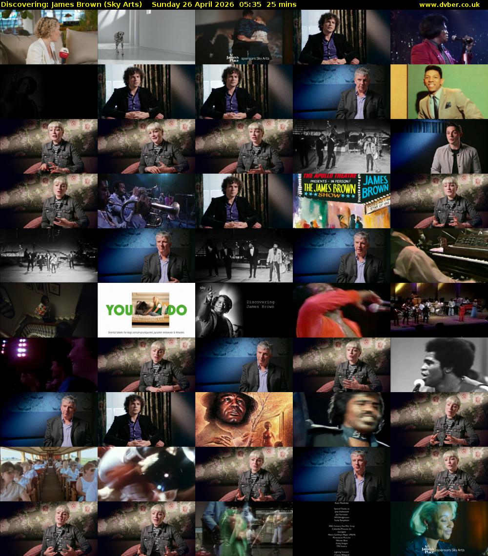 Discovering: James Brown (Sky Arts) Sunday 26 April 2026 05:35 - 06:00