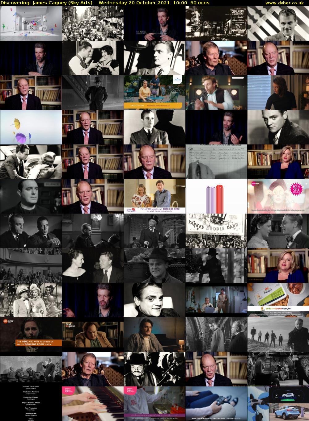 Discovering: James Cagney (Sky Arts) Wednesday 20 October 2021 10:00 - 11:00