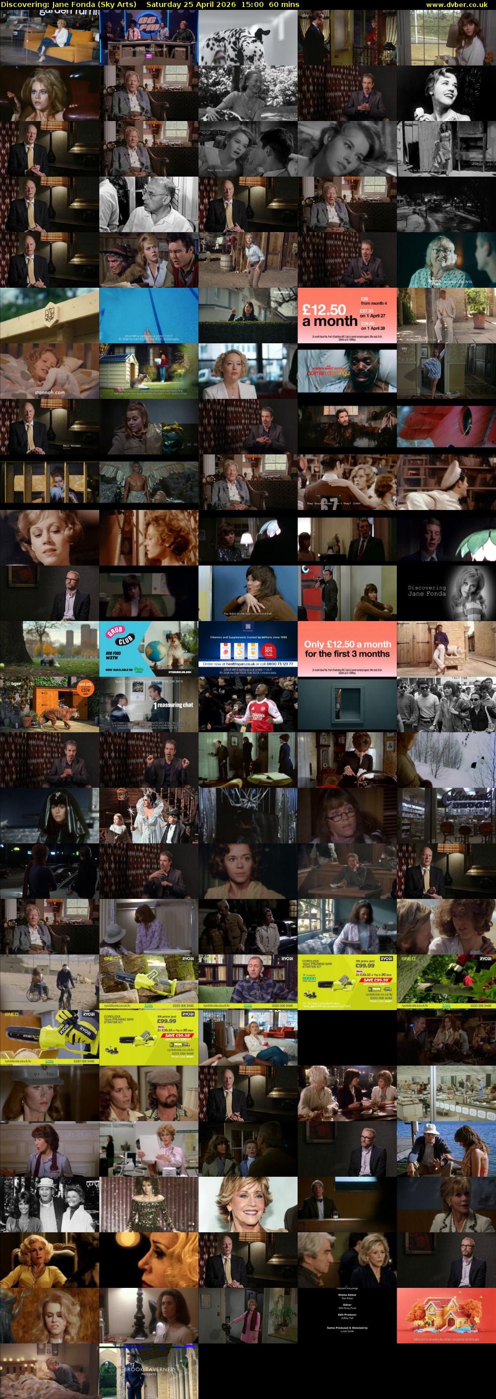 Discovering: Jane Fonda (Sky Arts) Saturday 25 April 2026 15:00 - 16:00