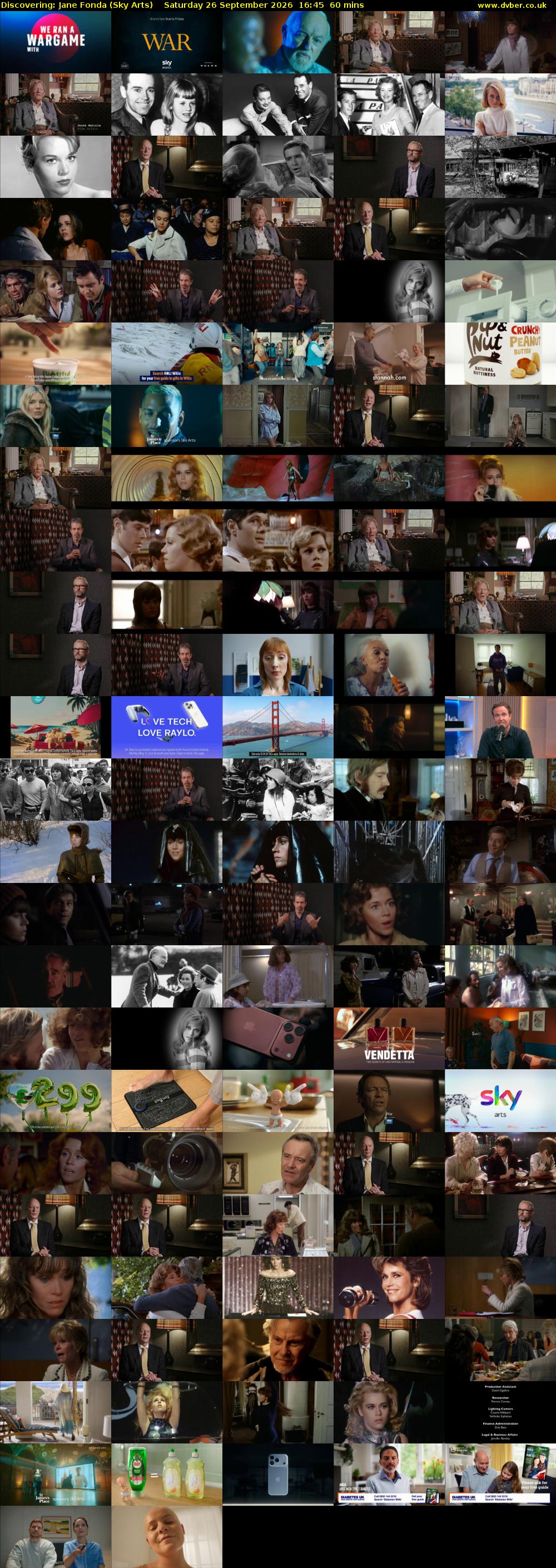Discovering: Jane Fonda (Sky Arts) Saturday 26 September 2026 16:45 - 17:45