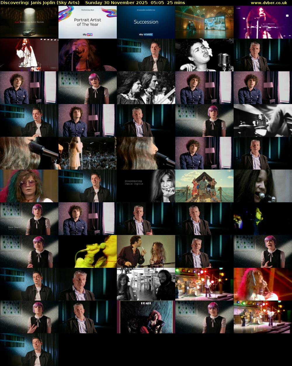 Discovering: Janis Joplin (Sky Arts) Sunday 30 November 2025 05:05 - 05:30