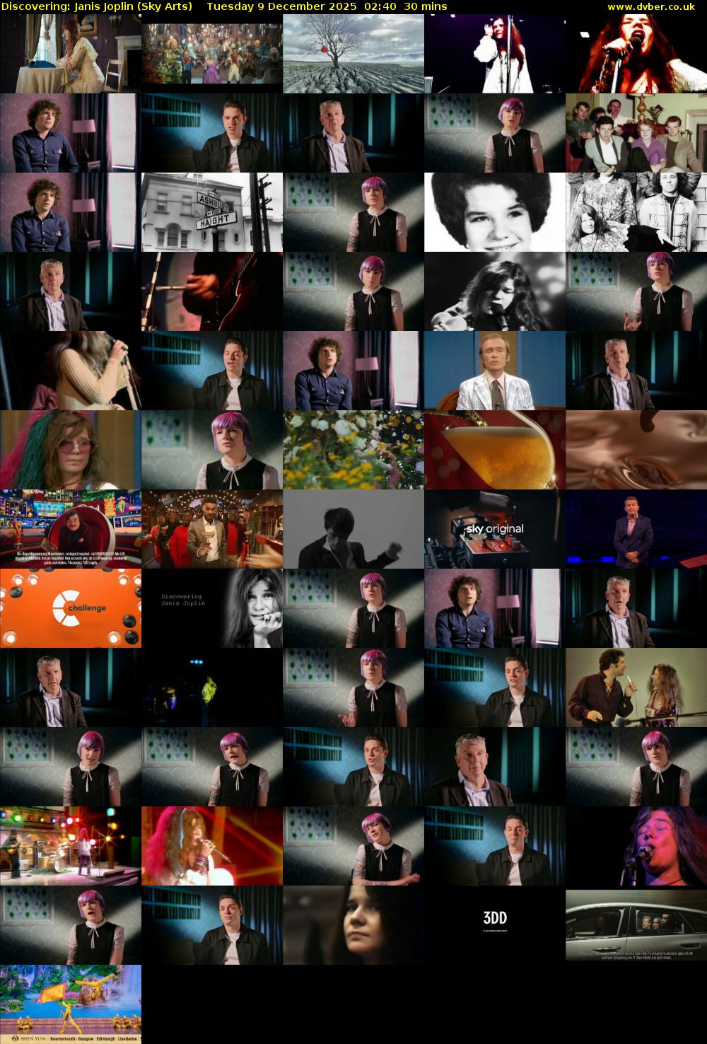 Discovering: Janis Joplin (Sky Arts) Tuesday 9 December 2025 02:40 - 03:10