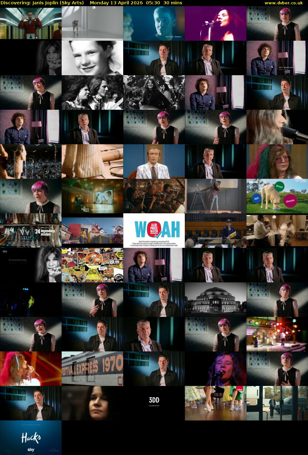 Discovering: Janis Joplin (Sky Arts) Monday 13 April 2026 05:30 - 06:00