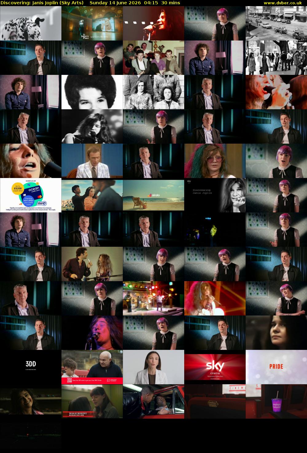 Discovering: Janis Joplin (Sky Arts) Sunday 14 June 2026 04:15 - 04:45