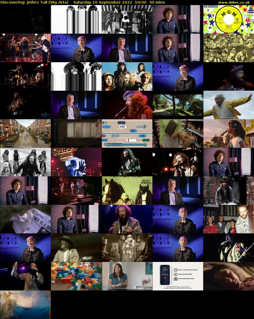 Discovering: Jethro Tull (Sky Arts) Saturday 10 September 2022 04:00 - 04:30