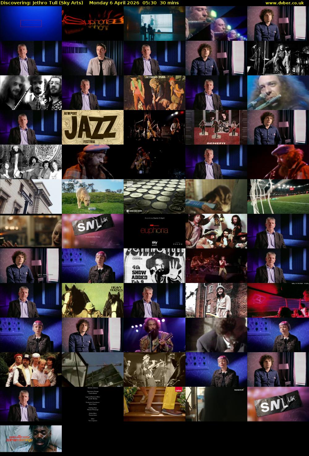 Discovering: Jethro Tull (Sky Arts) Monday 3 May 2019 05:30 - 06:00