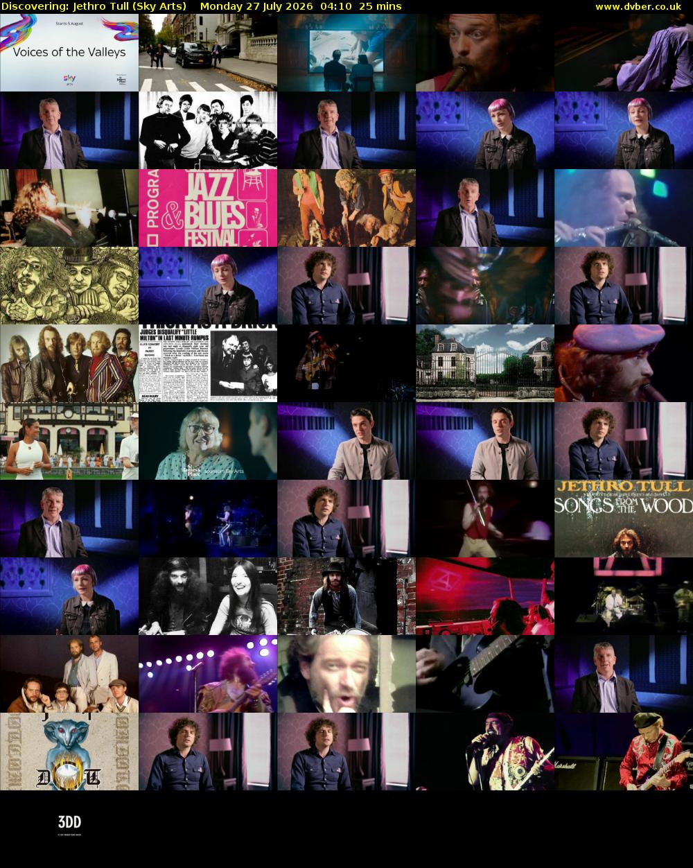 Discovering: Jethro Tull (Sky Arts) Monday 27 July 2026 04:10 - 04:35
