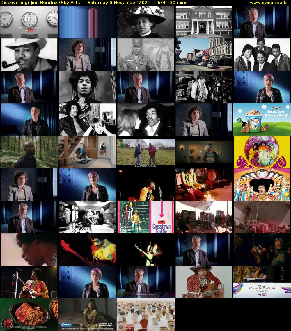 Discovering: Jimi Hendrix (Sky Arts) Saturday 6 November 2021 19:00 - 19:30