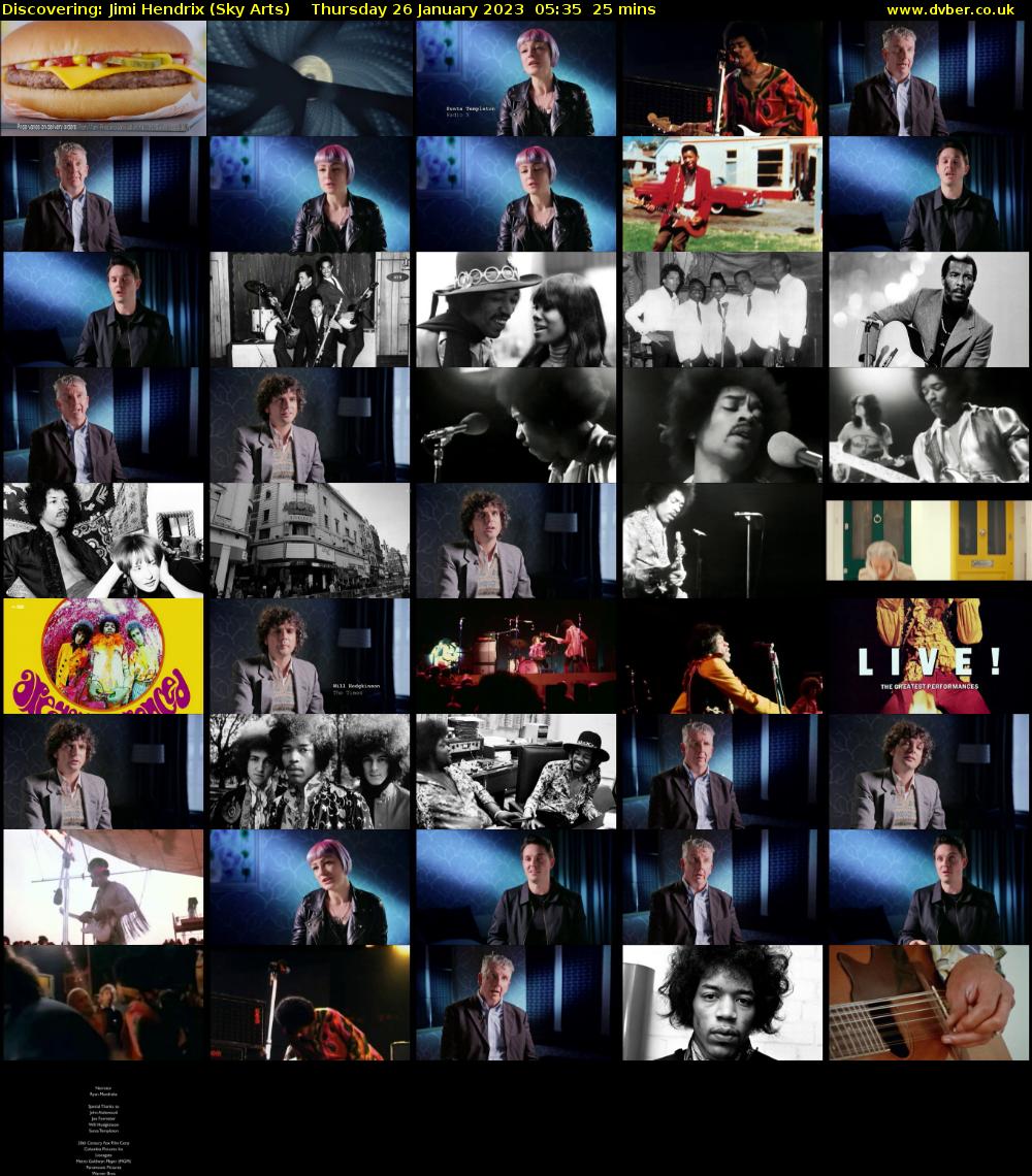 Discovering: Jimi Hendrix (Sky Arts) Thursday 26 January 2023 05:35 - 06:00