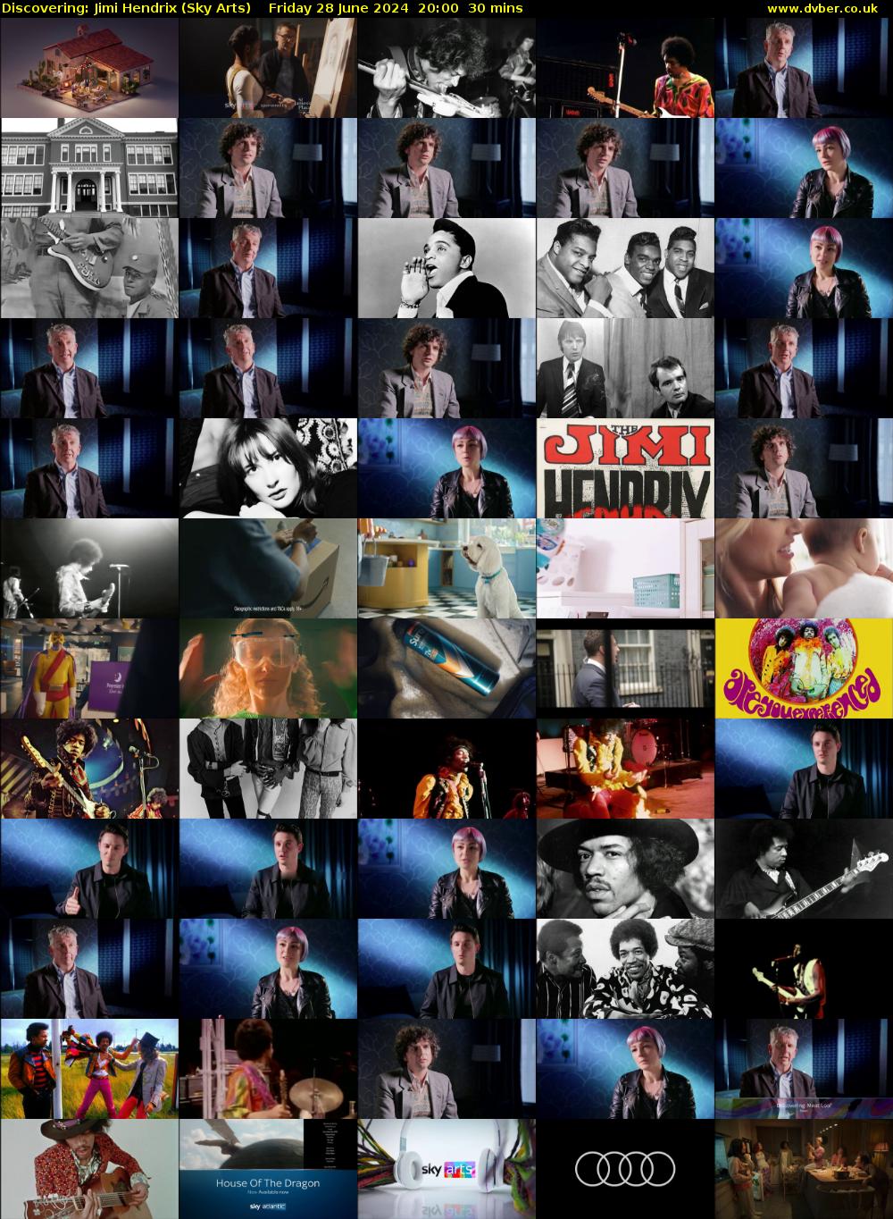 Discovering: Jimi Hendrix (Sky Arts) Friday 28 June 2024 20:00 - 20:30