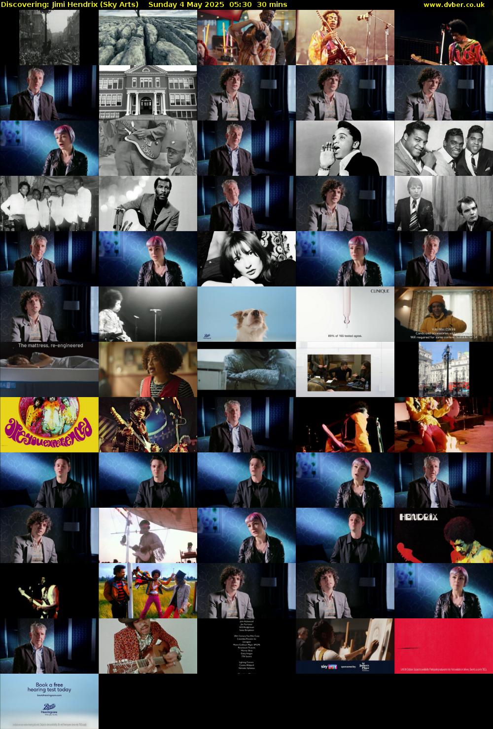 Discovering: Jimi Hendrix (Sky Arts) Sunday 4 May 2025 05:30 - 06:00