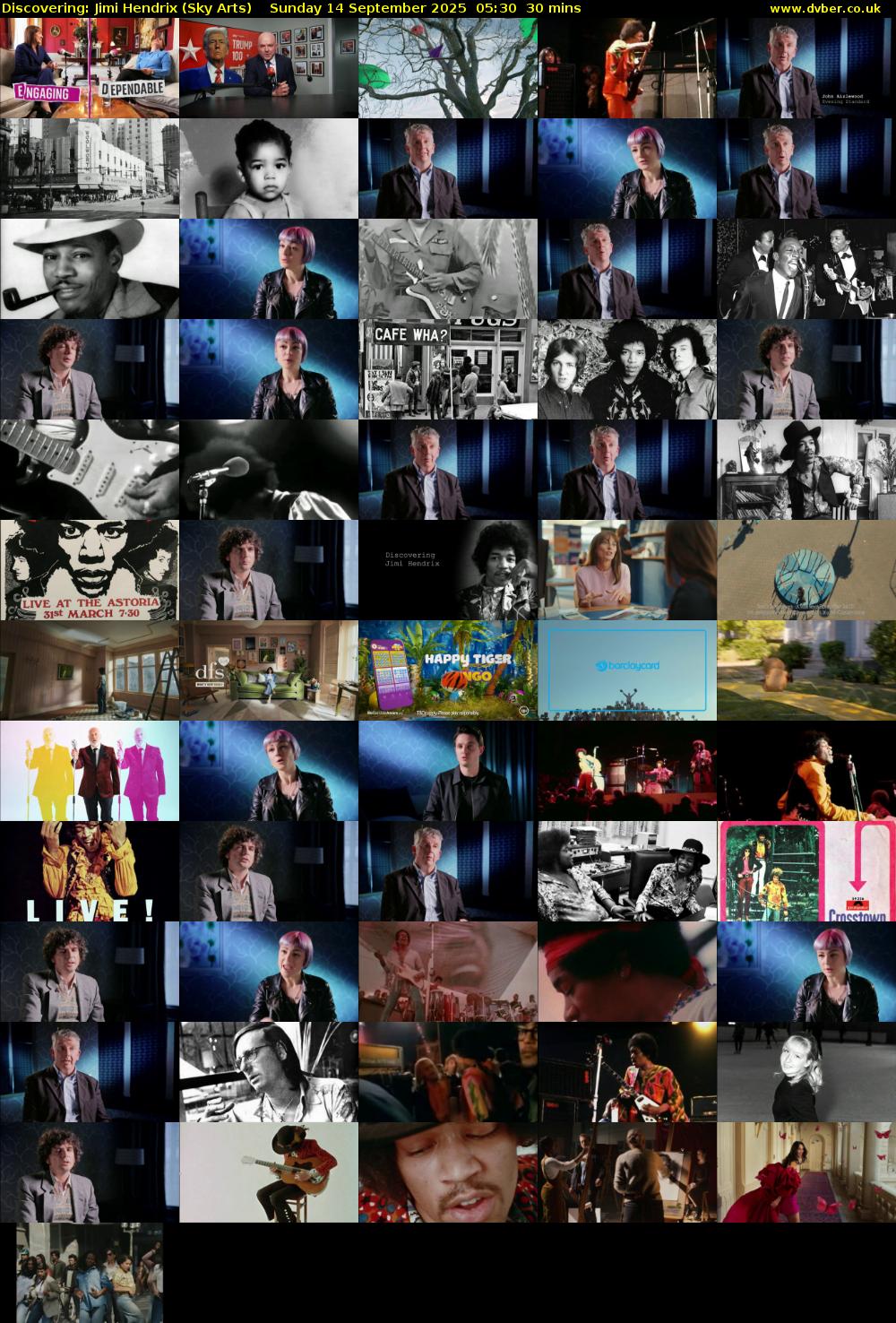 Discovering: Jimi Hendrix (Sky Arts) Sunday 14 September 2025 05:30 - 06:00