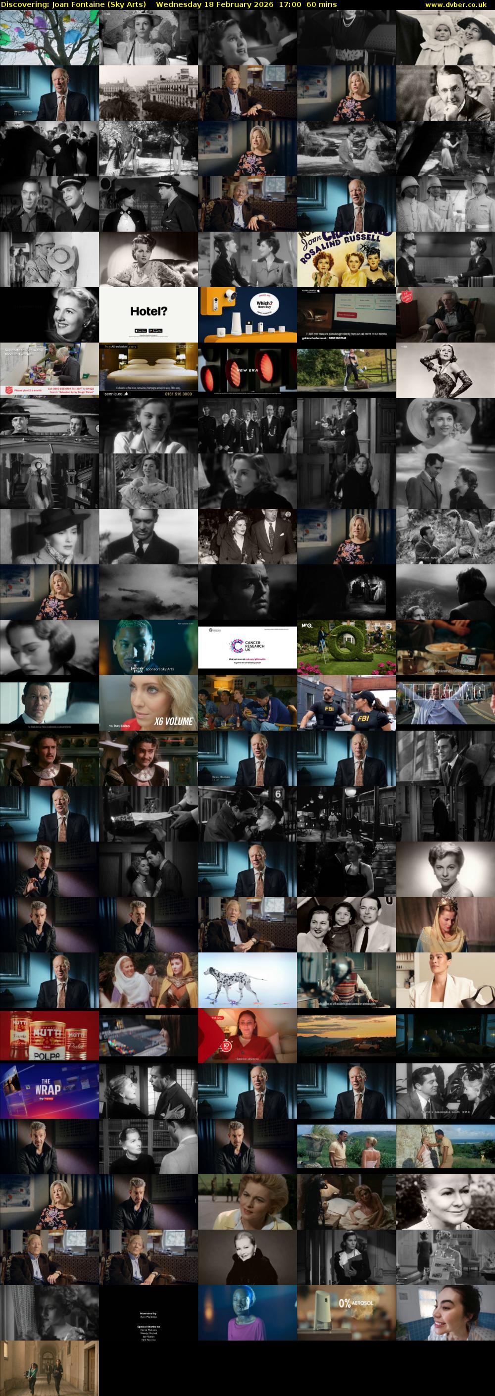 Discovering: Joan Fontaine (Sky Arts) Wednesday 18 February 2026 17:00 - 18:00