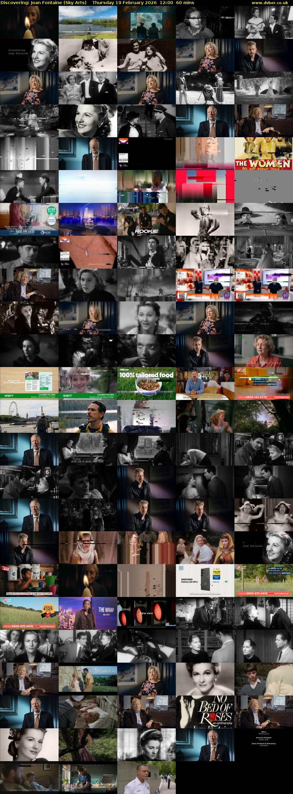 Discovering: Joan Fontaine (Sky Arts) Thursday 19 February 2026 12:00 - 13:00