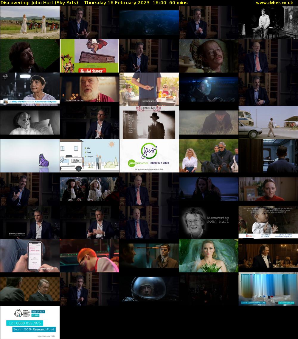 Discovering: John Hurt (Sky Arts) Thursday 16 February 2023 16:00 - 17:00