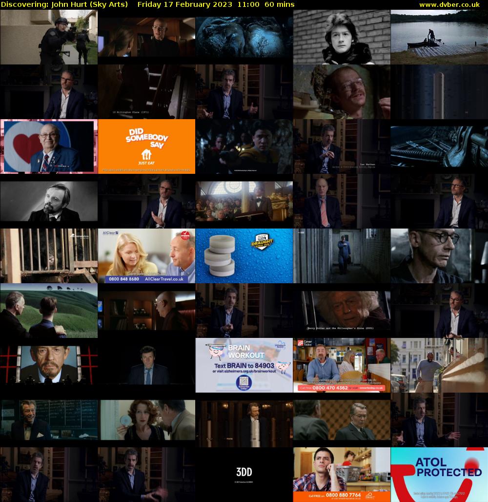 Discovering: John Hurt (Sky Arts) Friday 17 February 2023 11:00 - 12:00