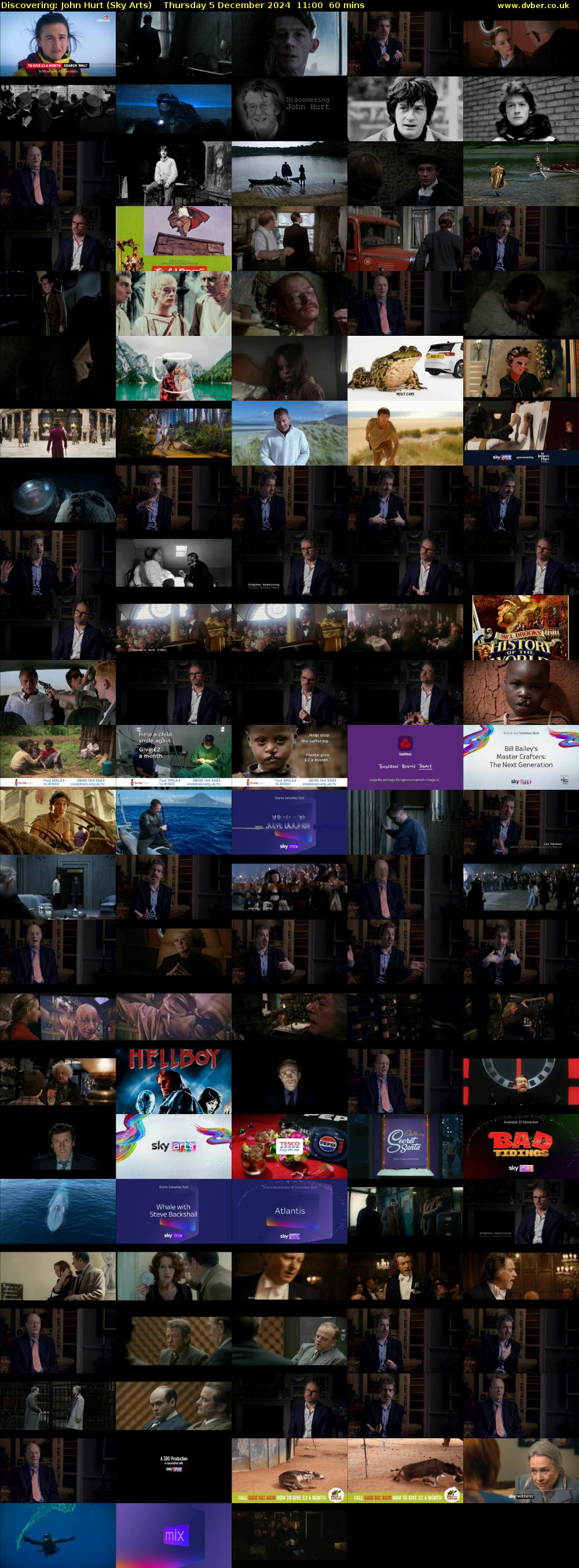 Discovering: John Hurt (Sky Arts) Thursday 5 December 2024 11:00 - 12:00