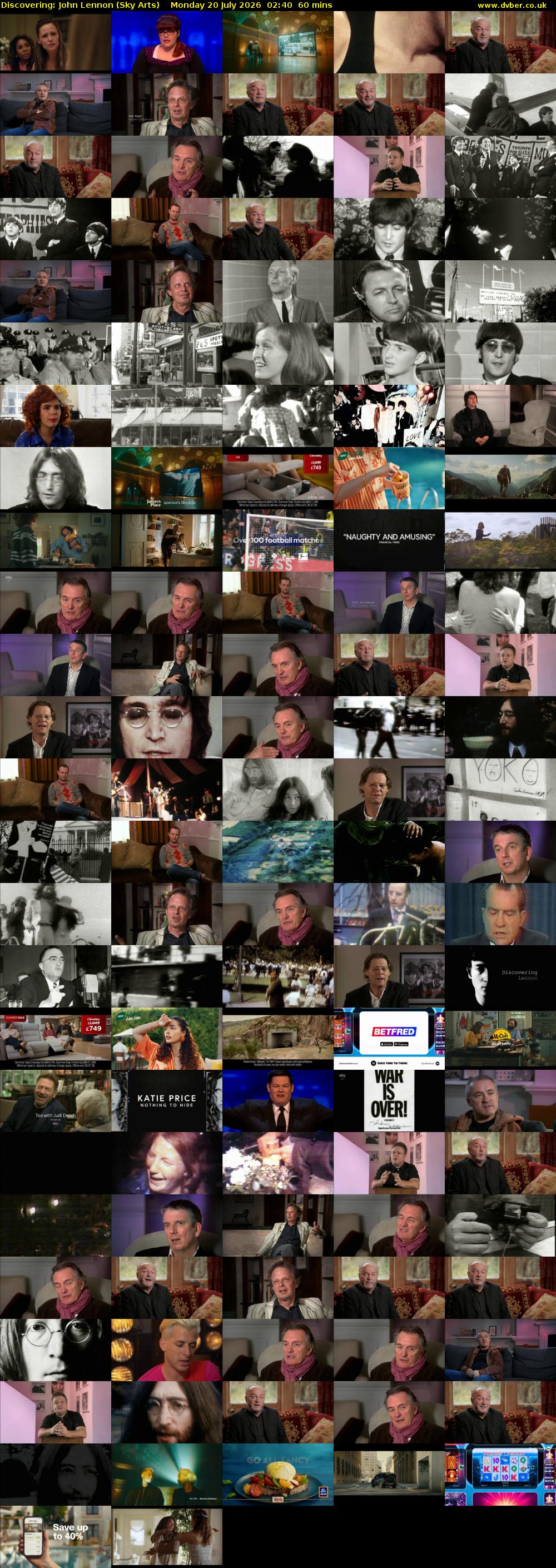 Discovering: John Lennon (Sky Arts) Monday 20 July 2026 02:40 - 03:40