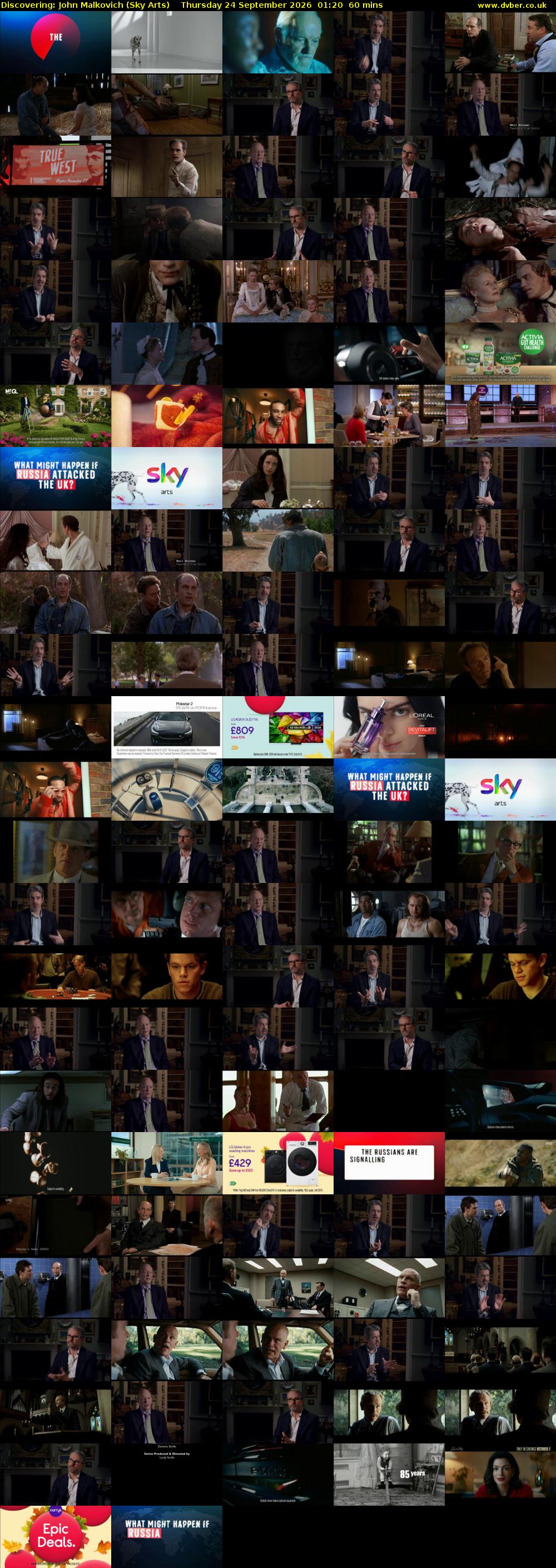 Discovering: John Malkovich (Sky Arts) Thursday 24 September 2026 01:20 - 02:20