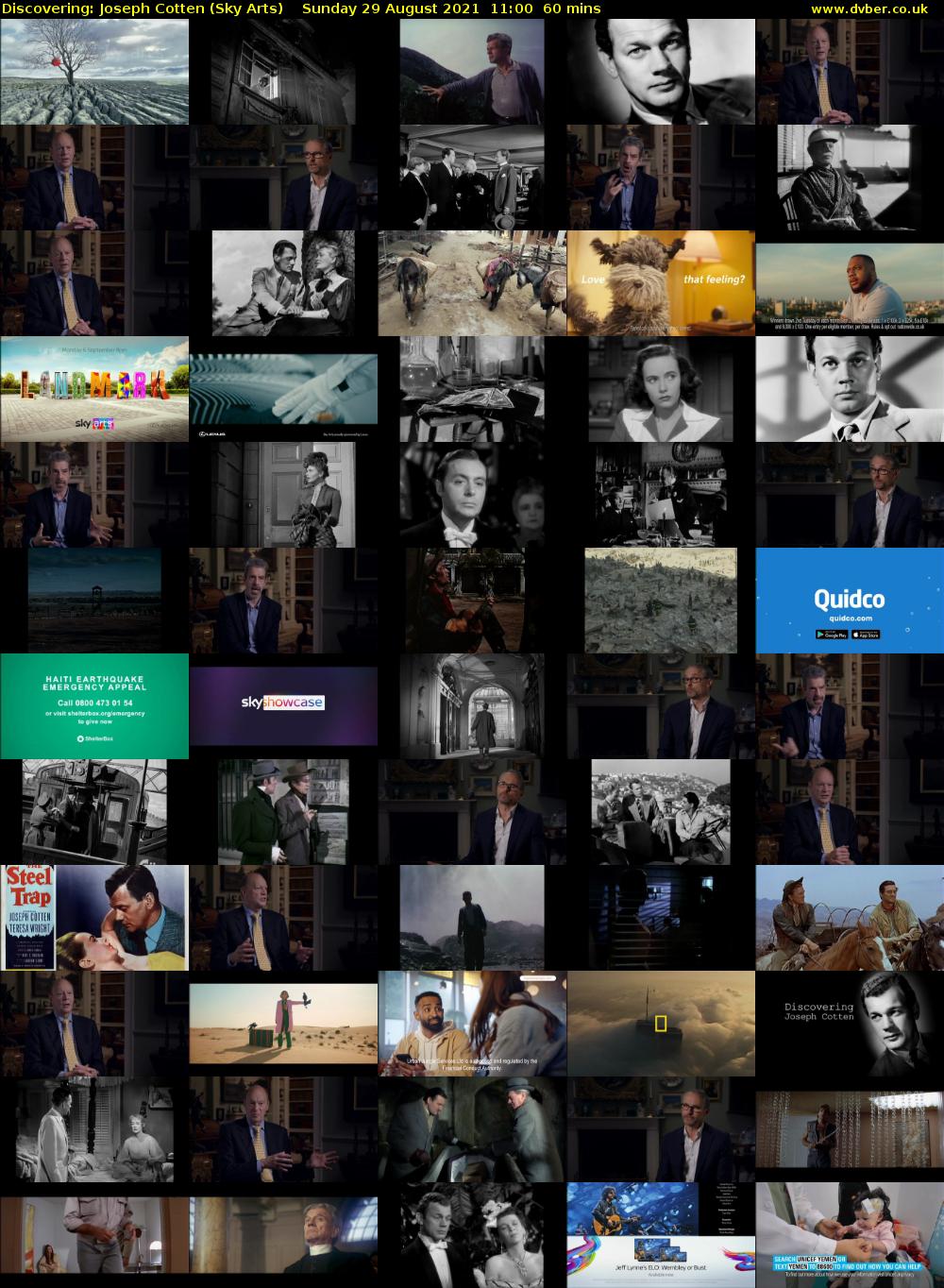 Discovering: Joseph Cotten (Sky Arts) Sunday 29 August 2021 12:00 - 13:00