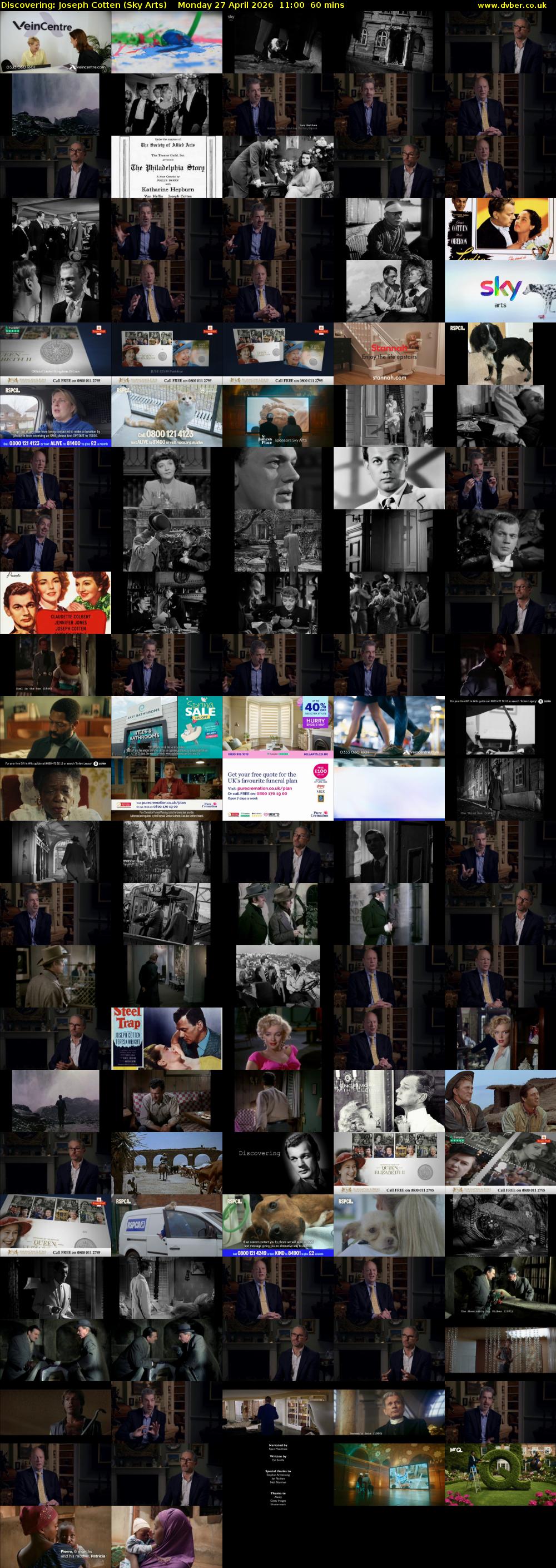 Discovering: Joseph Cotten (Sky Arts) Monday 27 April 2026 11:00 - 12:00