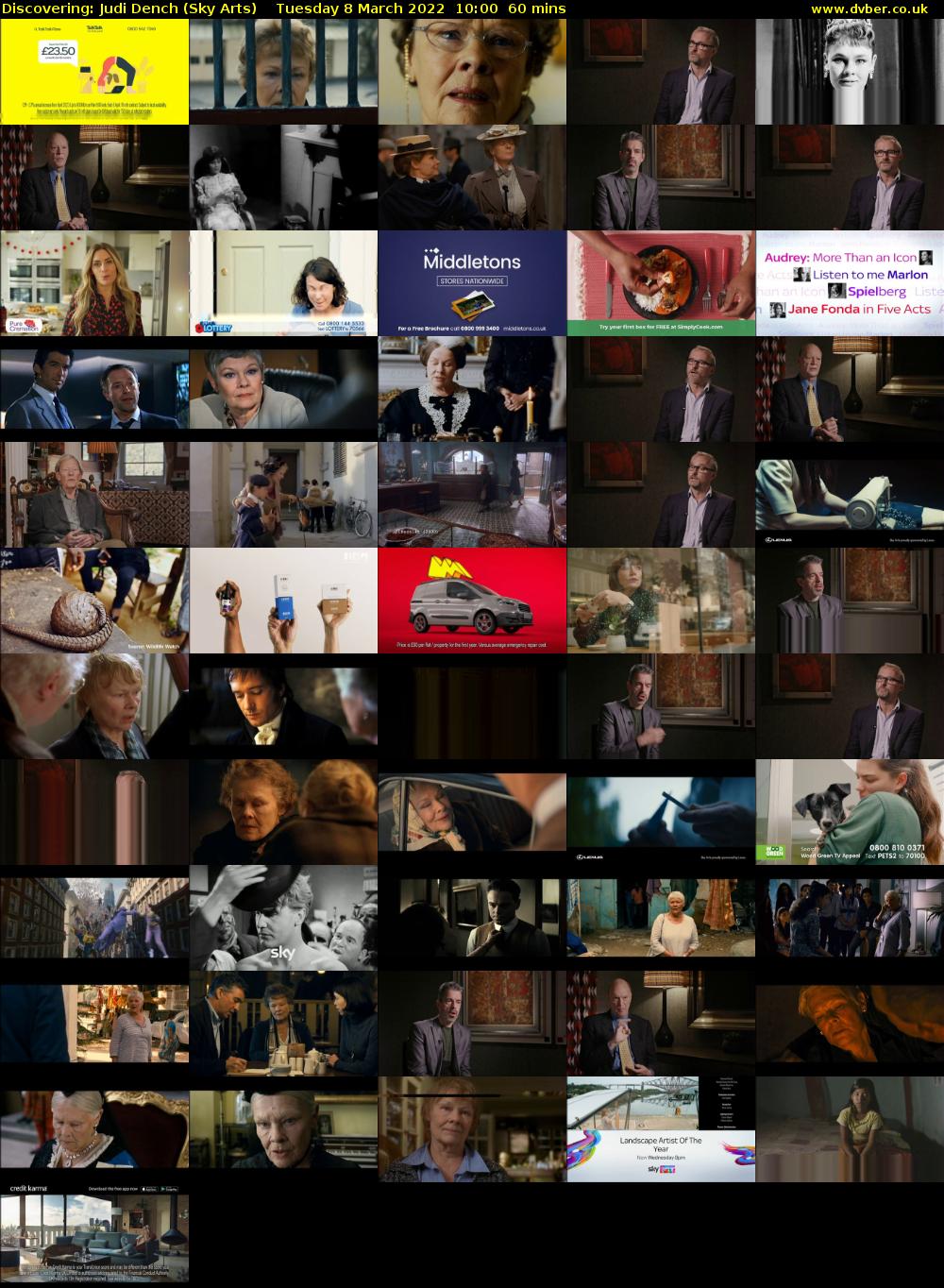 Discovering: Judi Dench (Sky Arts) Tuesday 8 March 2022 10:00 - 11:00