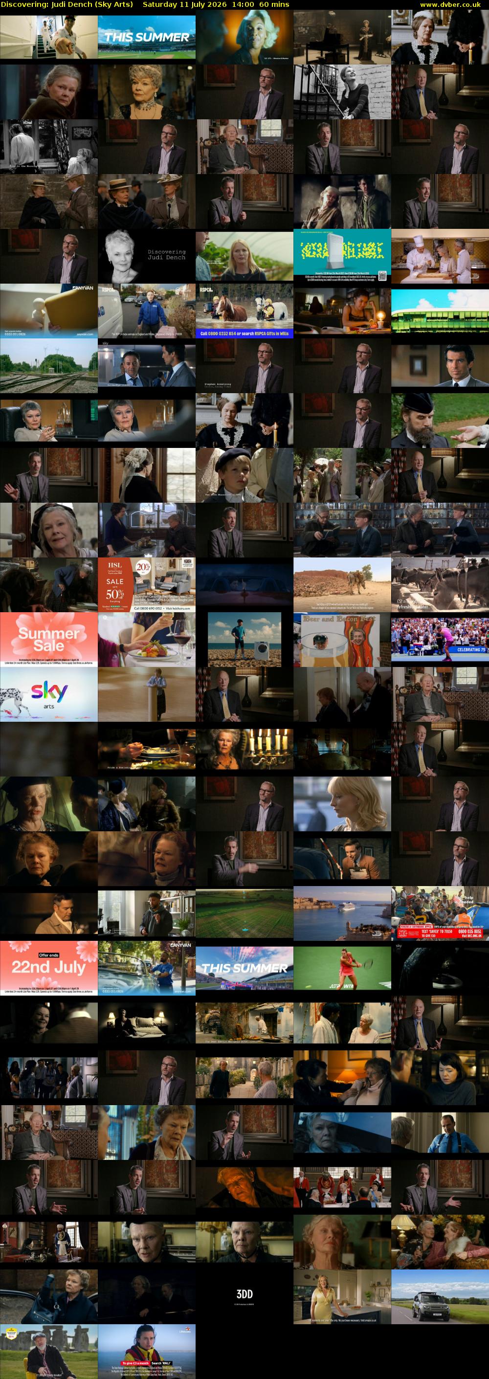 Discovering: Judi Dench (Sky Arts) Saturday 11 July 2026 14:00 - 15:00