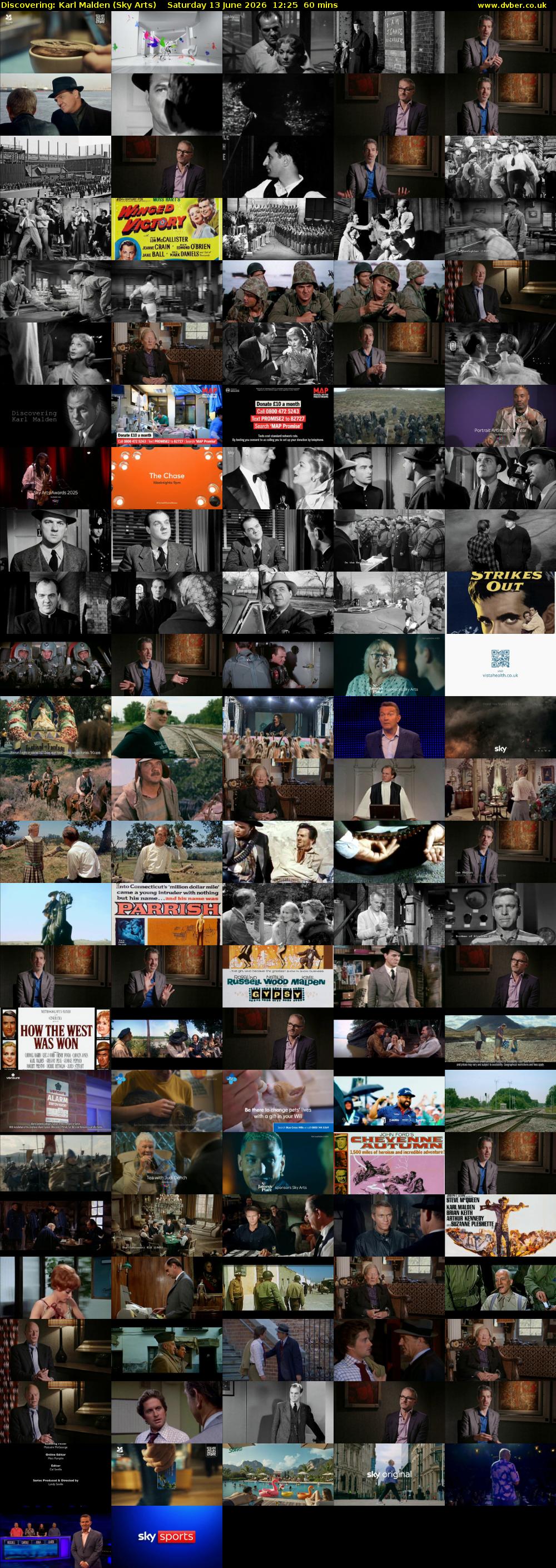 Discovering: Karl Malden (Sky Arts) Saturday 13 June 2026 12:25 - 13:25