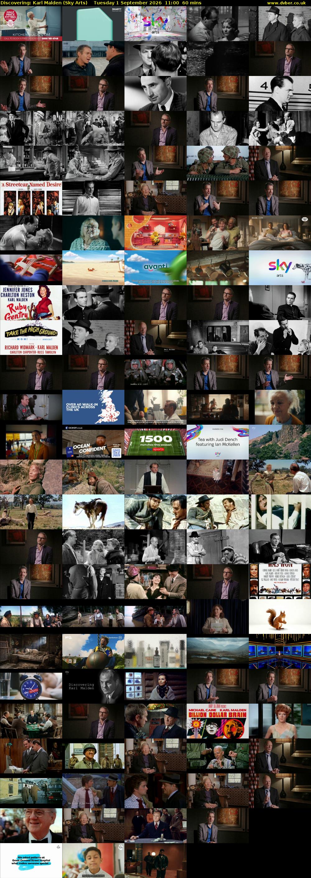 Discovering: Karl Malden (Sky Arts) Tuesday 1 September 2026 11:00 - 12:00