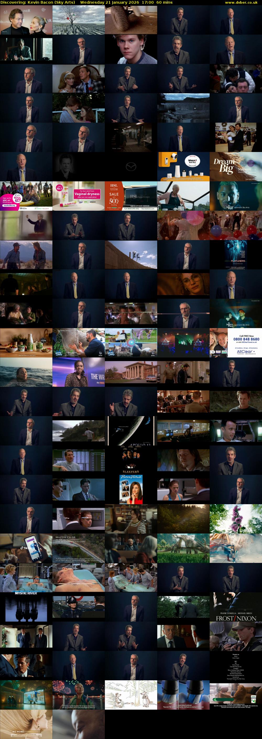 Discovering: Kevin Bacon (Sky Arts) Wednesday 21 January 2026 17:00 - 18:00