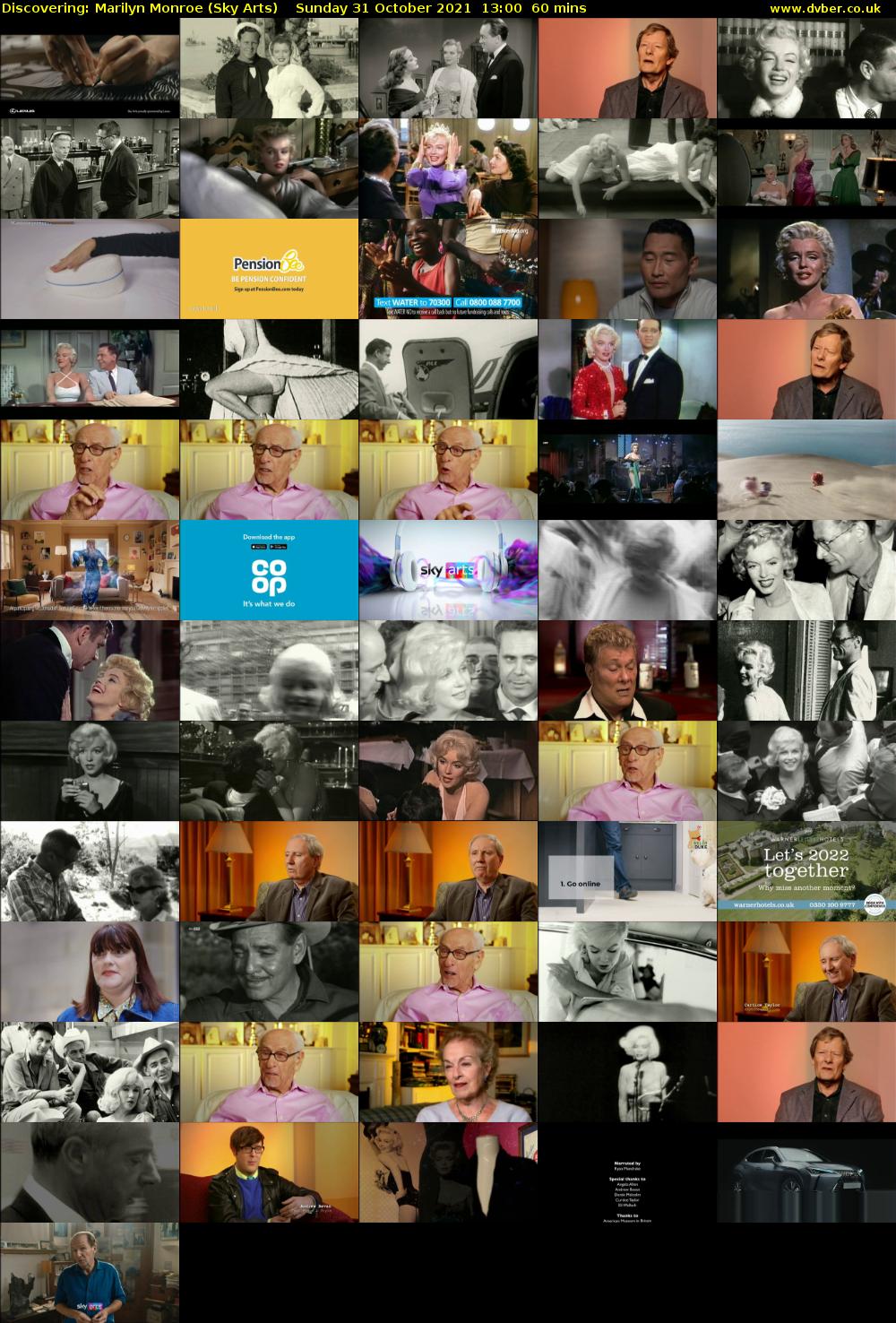 Discovering: Marilyn Monroe (Sky Arts) Sunday 31 October 2021 13:00 - 14:00