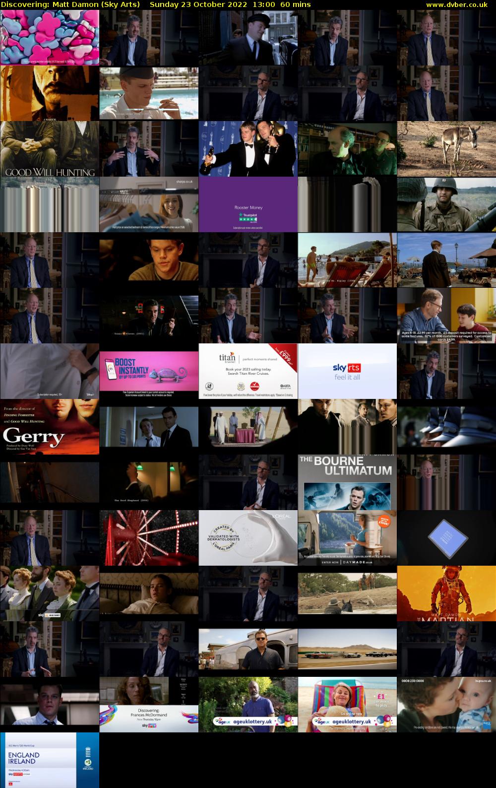 Discovering: Matt Damon (Sky Arts) Sunday 23 October 2022 13:00 - 14:00