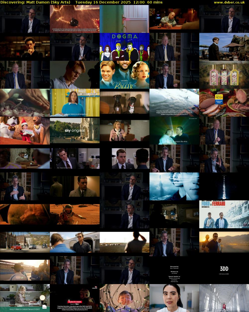 Discovering: Matt Damon (Sky Arts) Tuesday 16 December 2025 12:00 - 13:00