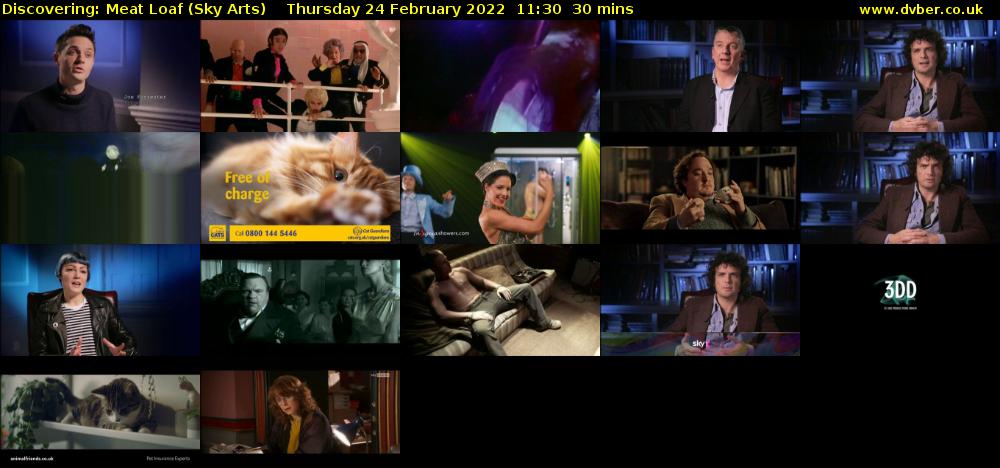 Discovering: Meat Loaf (Sky Arts) Thursday 24 February 2022 11:30 - 12:00
