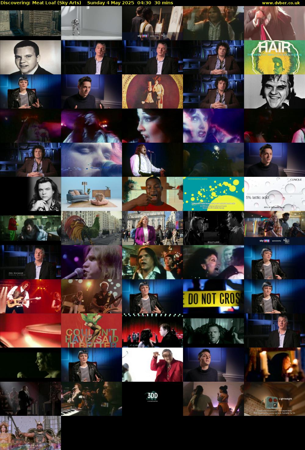 Discovering: Meat Loaf (Sky Arts) Sunday 4 May 2025 04:30 - 05:00