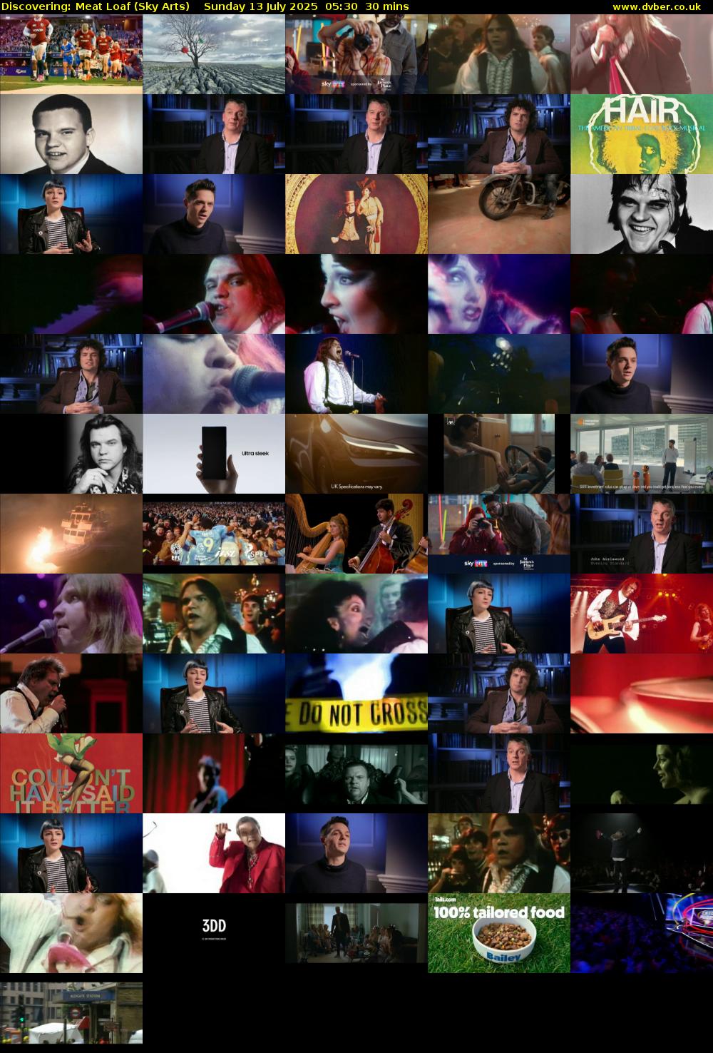 Discovering: Meat Loaf (Sky Arts) Sunday 13 July 2025 05:30 - 06:00