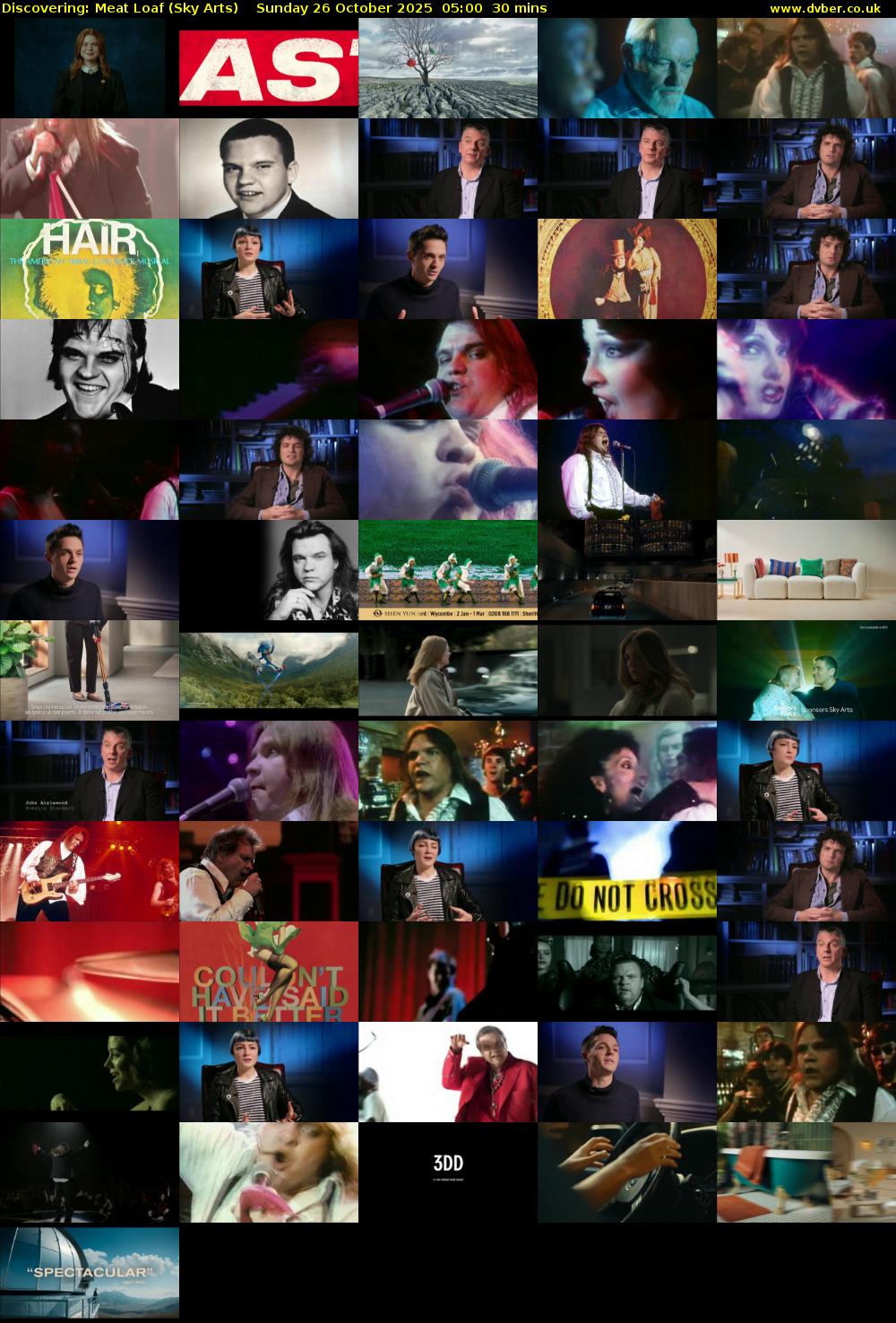 Discovering: Meat Loaf (Sky Arts) Sunday 26 October 2025 05:00 - 05:30