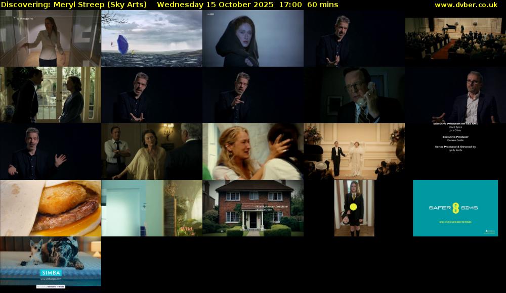 Discovering: Meryl Streep (Sky Arts) Wednesday 15 October 2025 17:00 - 18:00