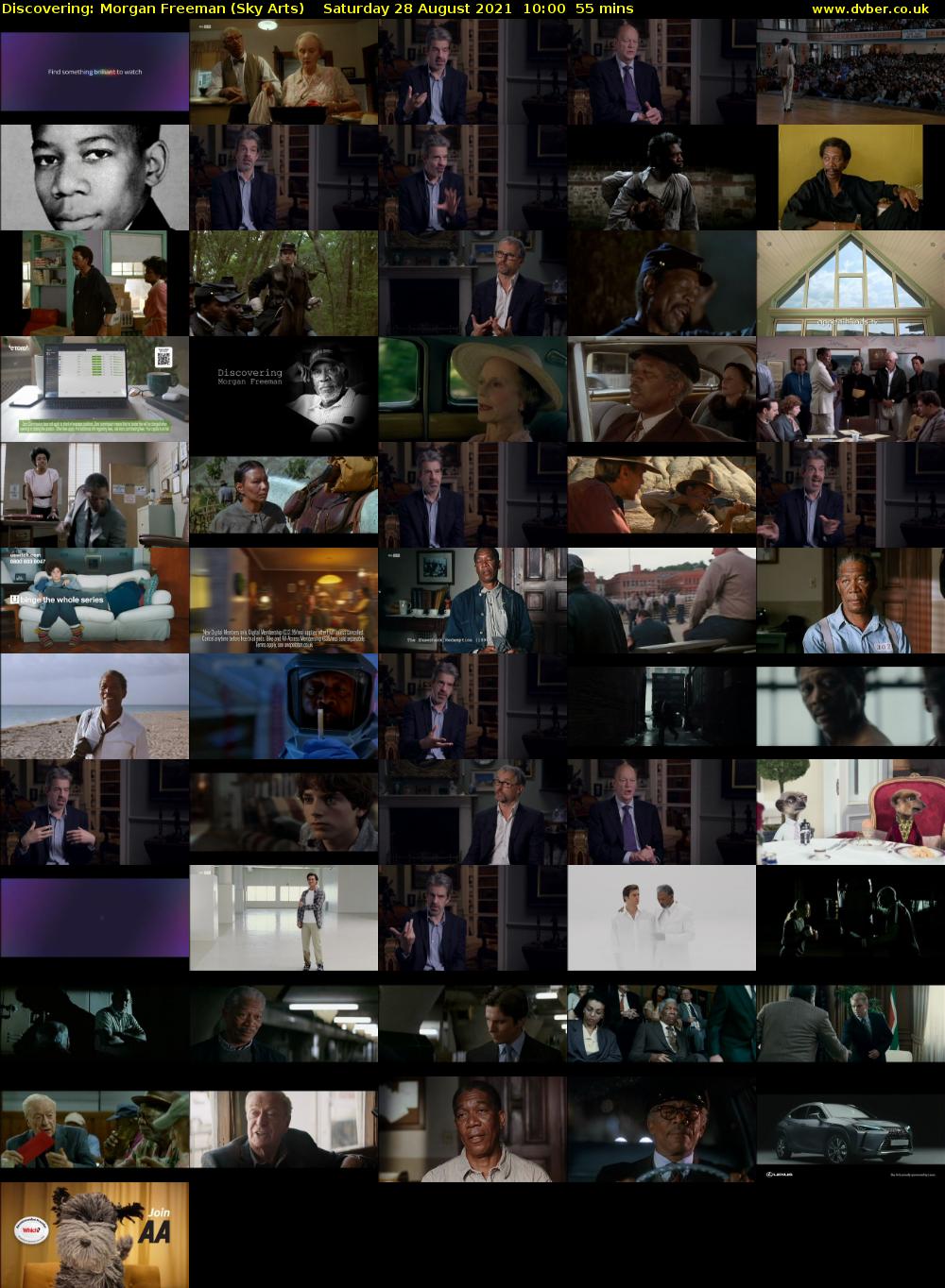 Discovering: Morgan Freeman (Sky Arts) Saturday 28 August 2021 11:00 - 11:55