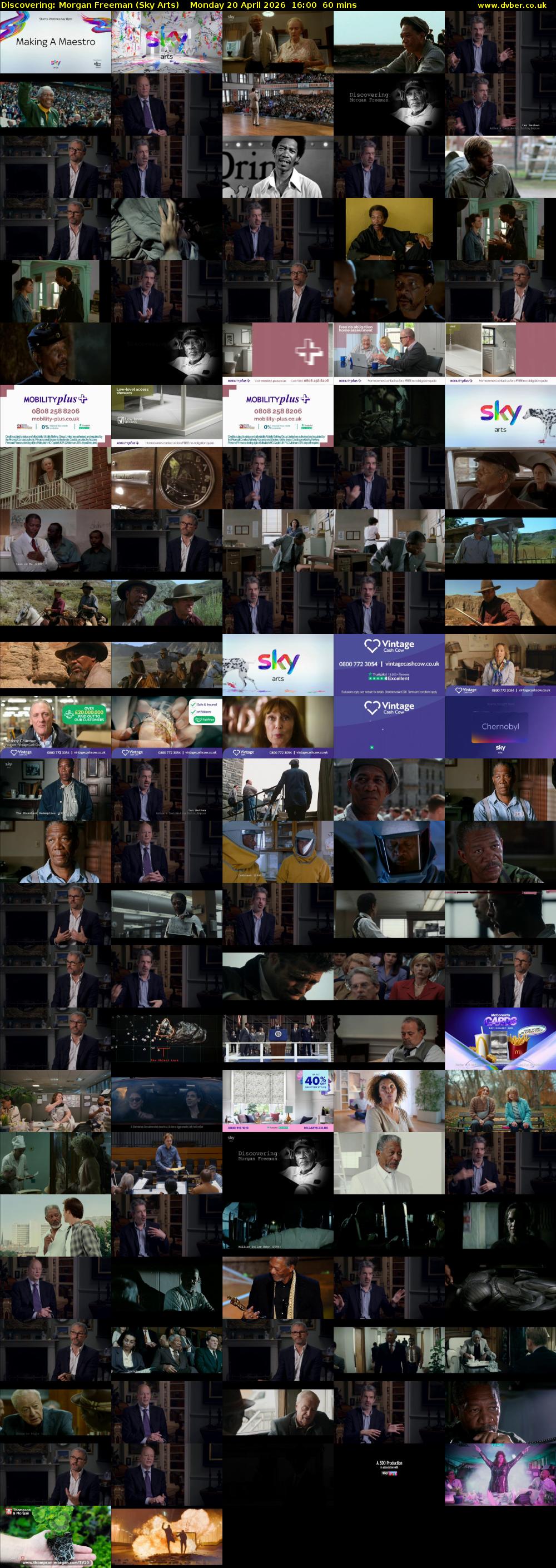 Discovering: Morgan Freeman (Sky Arts) Monday 20 April 2026 16:00 - 17:00