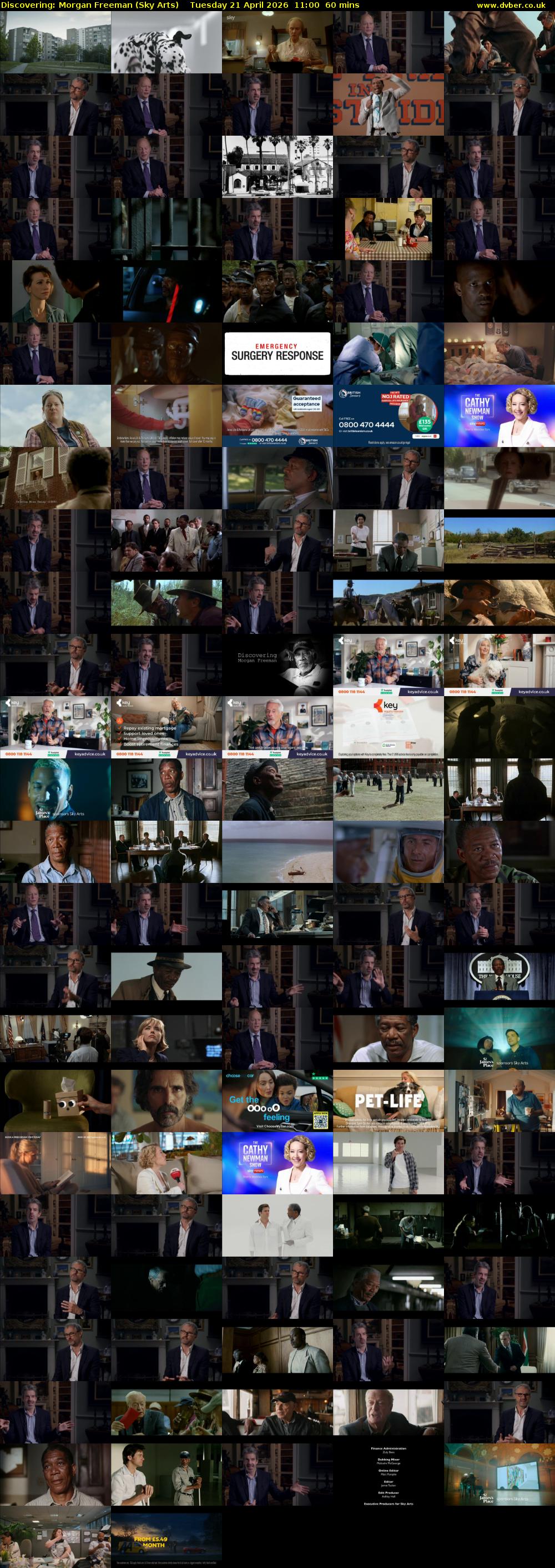 Discovering: Morgan Freeman (Sky Arts) Tuesday 21 April 2026 11:00 - 12:00