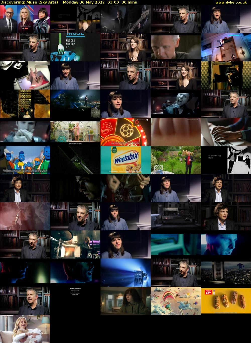 Discovering: Muse (Sky Arts) Monday 30 May 2022 03:00 - 03:30