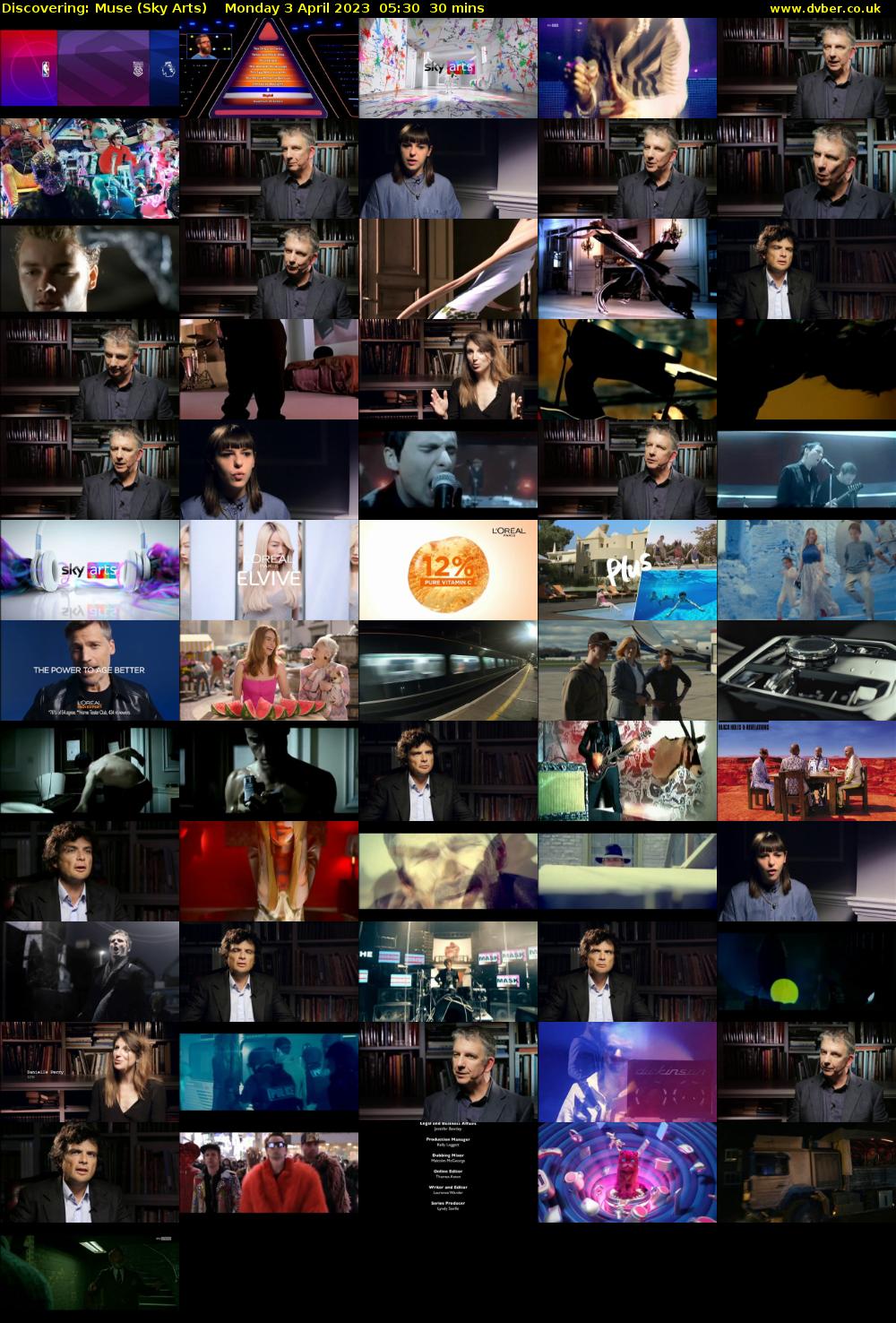 Discovering: Muse (Sky Arts) Monday 3 April 2023 05:30 - 06:00