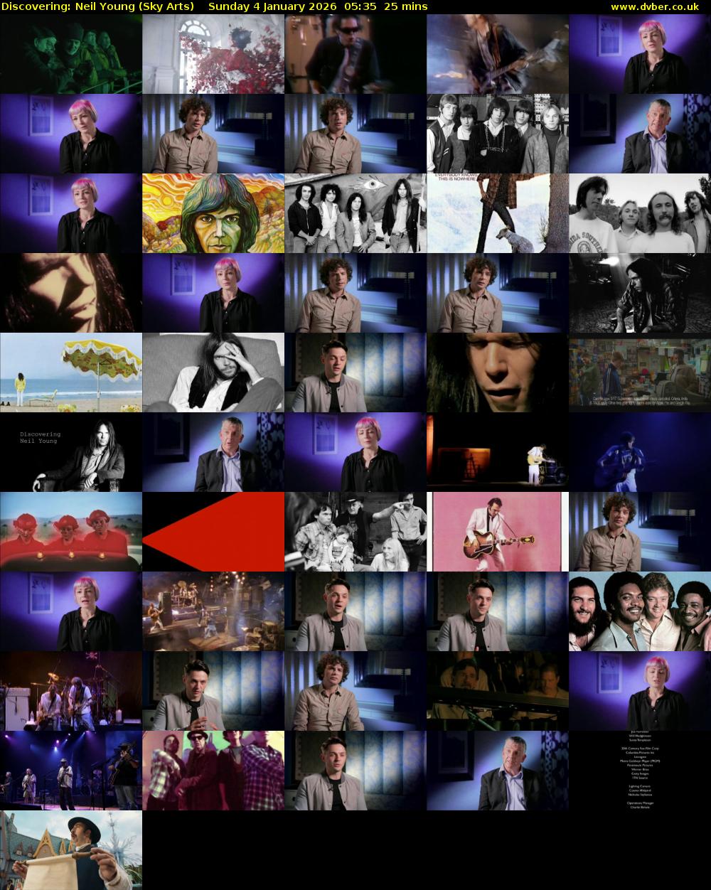 Discovering: Neil Young (Sky Arts) Sunday 4 January 2026 05:35 - 06:00