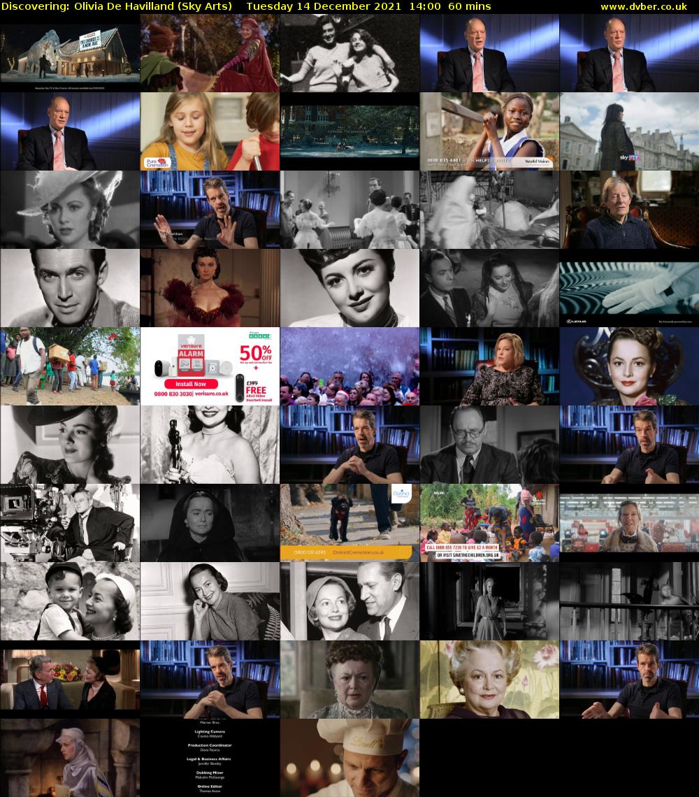 Discovering: Olivia De Havilland (Sky Arts) Tuesday 14 December 2021 14:00 - 15:00